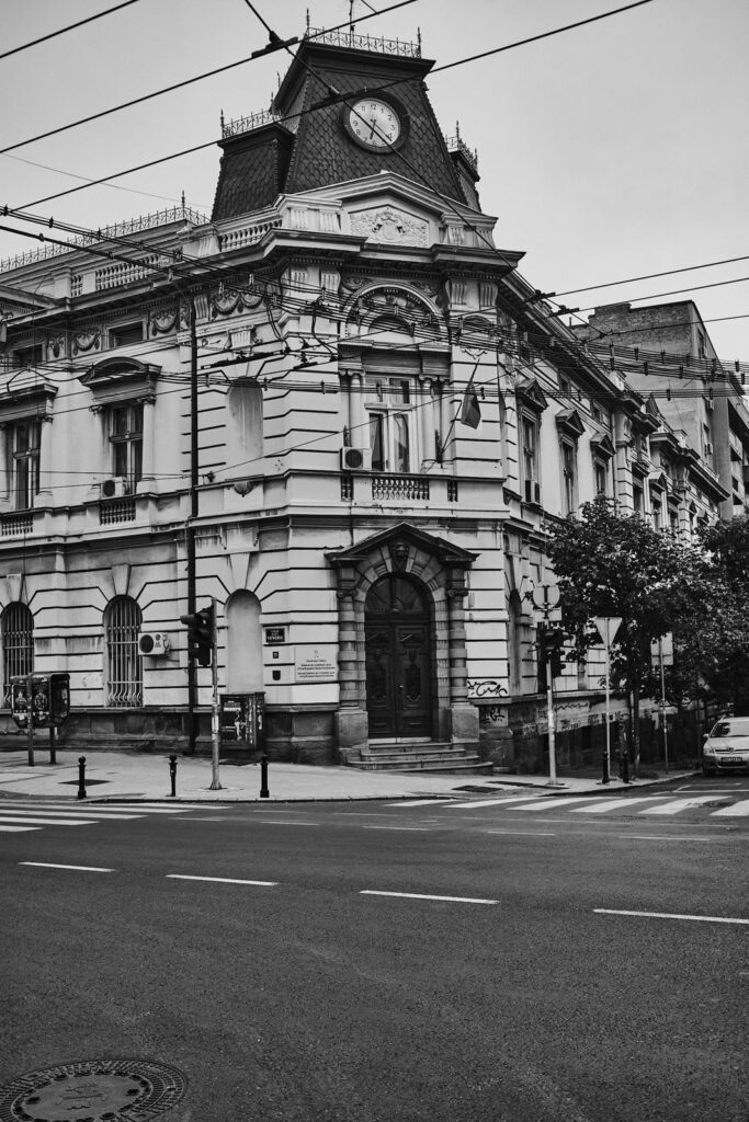 Black and white photograph of a building in Belgrade, photo 5