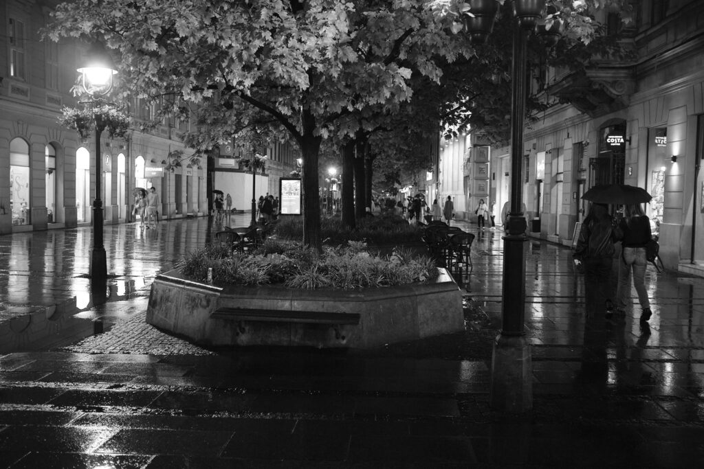 Black and white street scene in Belgrade, photo 22
