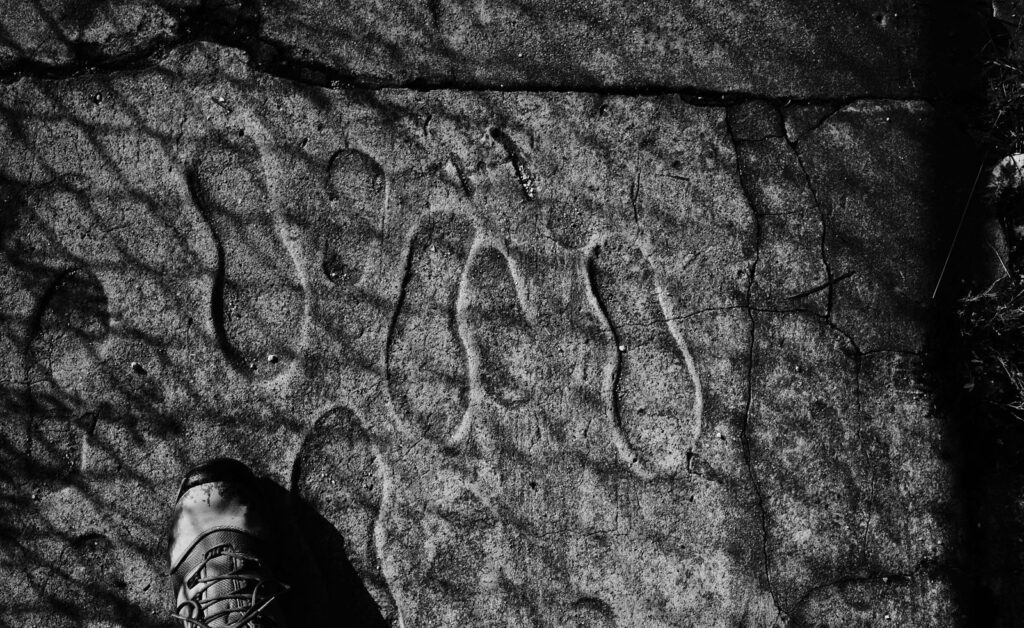 Carved marks in old stone
