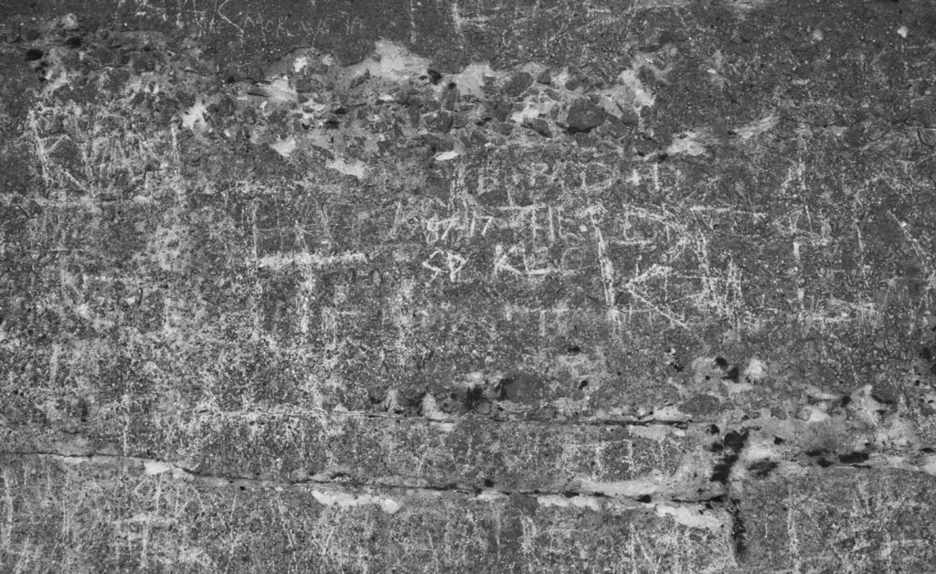 A scratched and weathered surface